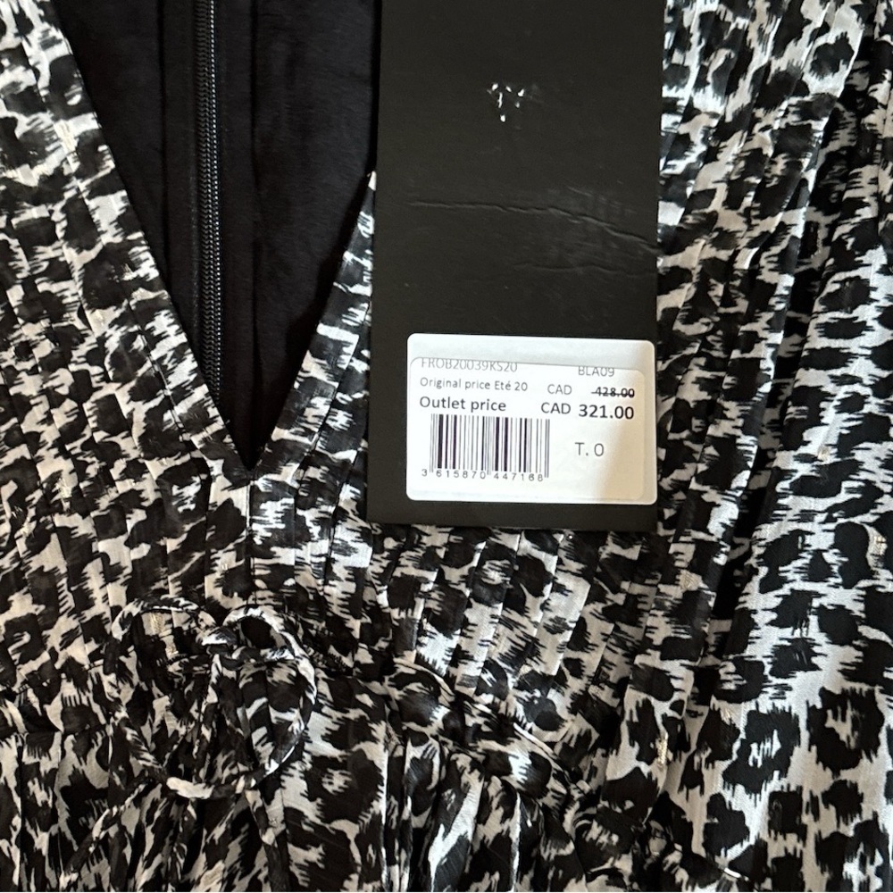 The Kooples Black and White Asymmetrical Dress - Picture 8 of 10